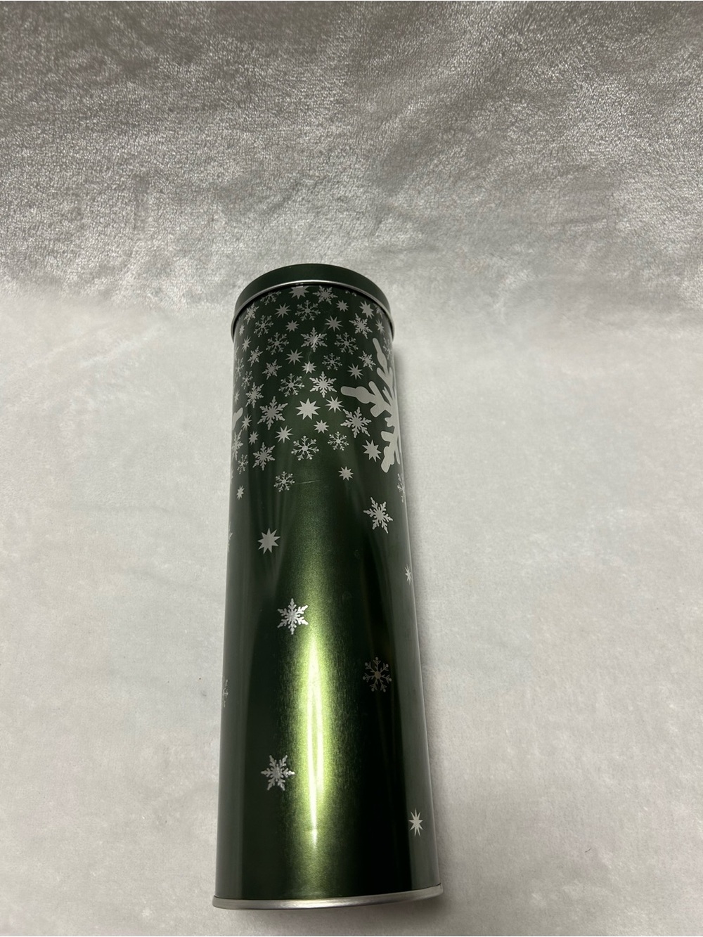Stockmeyer Shortbread Cookies Green silver round tube storage container tin